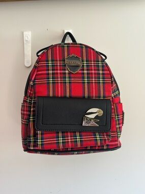BoxLunch Loungefly Harry Potter Prefect Red Plaid Pin Mini Backpack